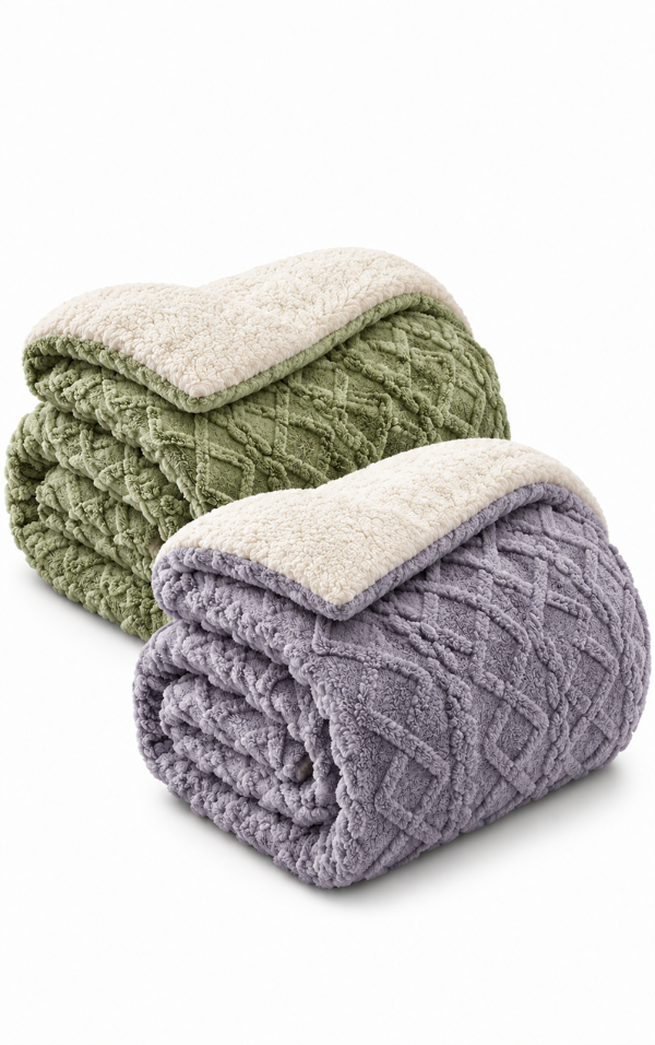 Kit com dois Cobertores Avelã Comfort